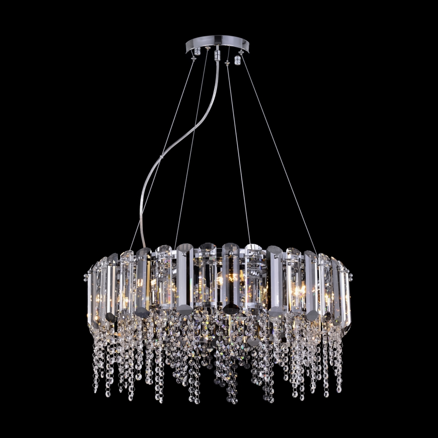 Maytoni MOD097PL-08CH - Lustra ar auklu HAIL 8xE14/40W/230V d. 60,5 cm spīdīgi hromēts