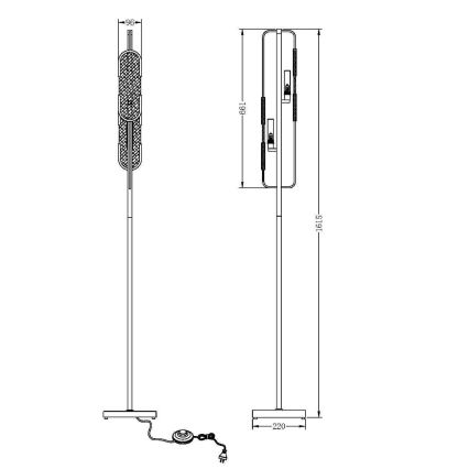 Maytoni MOD099FL-02G - Grīdas stāvlampa MARMO 2xG9/40W/230V