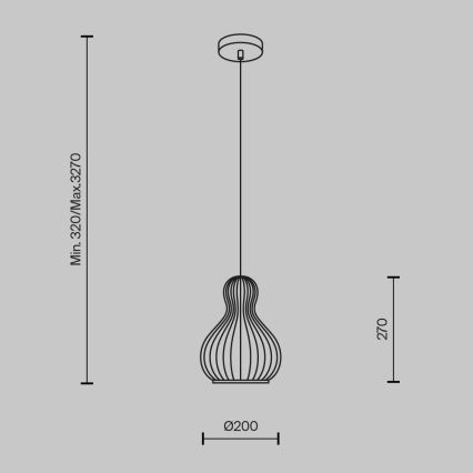 Maytoni MOD192PL-01W - Lustra ar auklu ROOTS 1xE27/40W/230V d. 20 cm bēša