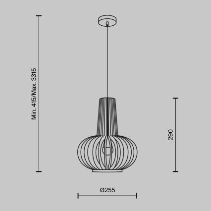 Maytoni MOD193PL-01W - Lustra ar auklu ROOTS 1xE27/40W/230V d. 22,5 cm bēša