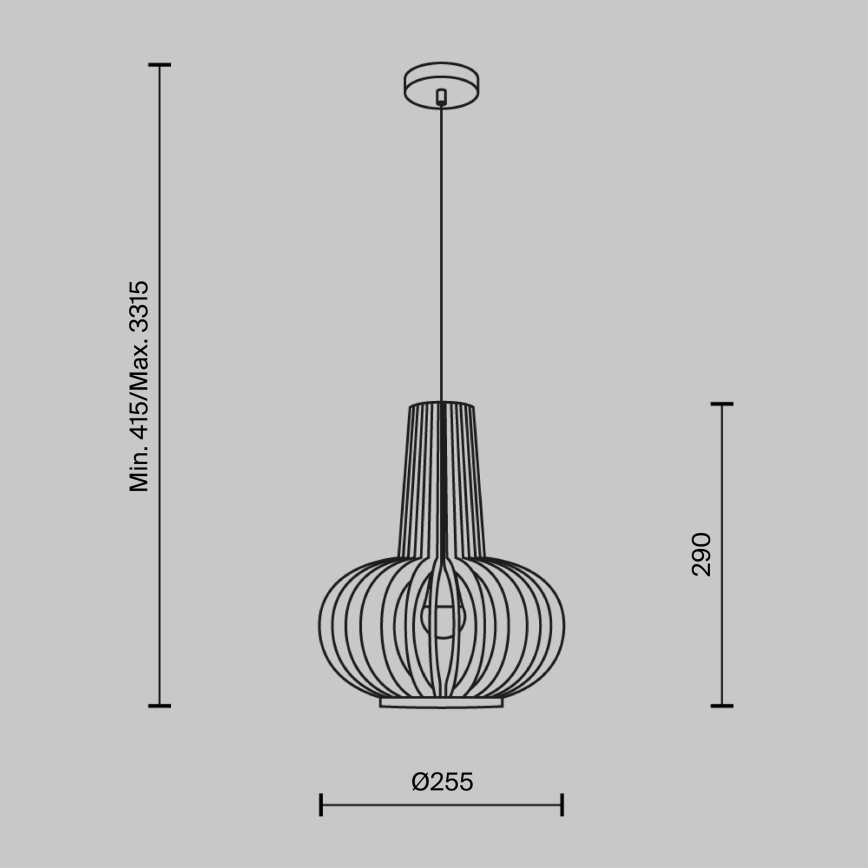 Maytoni MOD193PL-01W - Lustra ar auklu ROOTS 1xE27/40W/230V d. 22,5 cm bēša