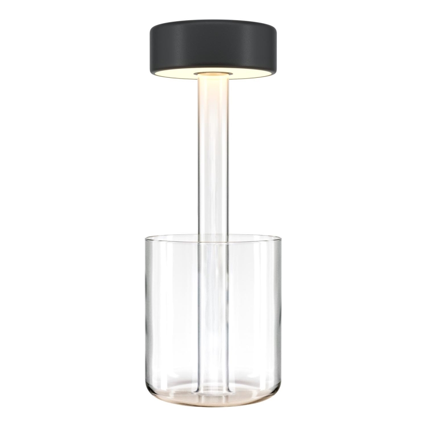 Maytoni MOD229TL-L3B3K1 - LED regulējama uzlādējama pārnēsājama galda lampa LED/3W/5V 2200-4000K 2000 mAh melna/caurspīdīga