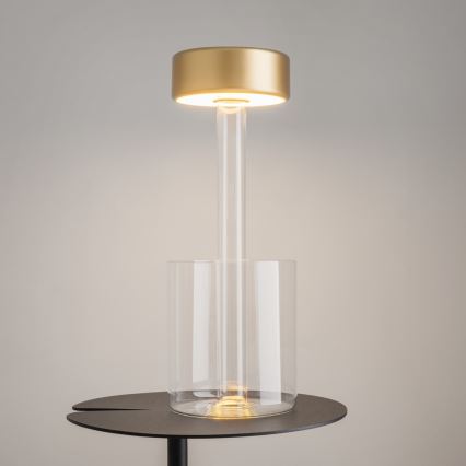 Maytoni MOD229TL-L3G3K1 - LED Aptumšojama uzlādējams pārvietojams galda lampa LED/3W/5V 2200-4000K zelta/caurspīdīga