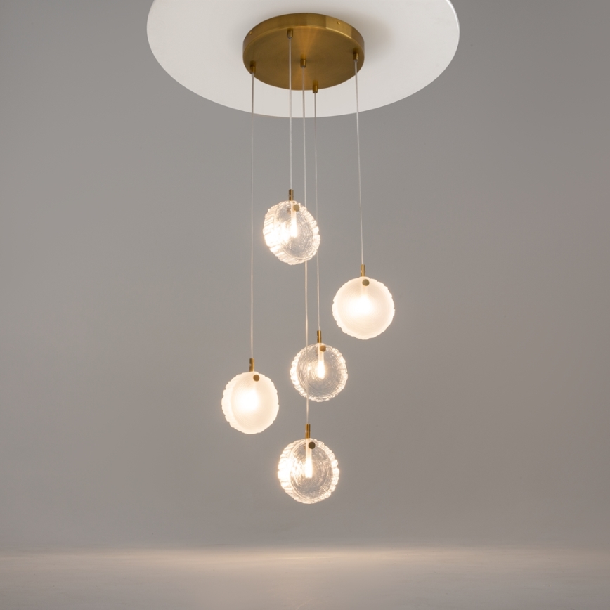 Maytoni MOD254PL-05BS - Lustra ar auklu FROZEN 5xG4/28W/230V misiņš