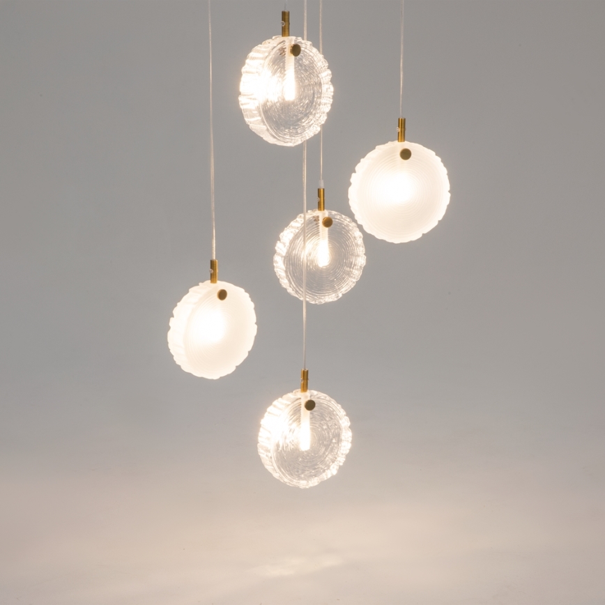 Maytoni MOD254PL-05BS - Lustra ar auklu FROZEN 5xG4/28W/230V misiņš