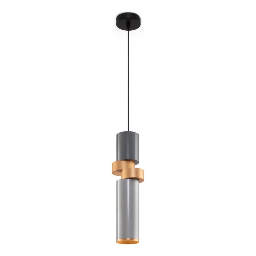 Maytoni MOD303PL-01CFL2 - Lustra ar auklu PALETTE 1xGU10/40W/230V pelēka/zelta
