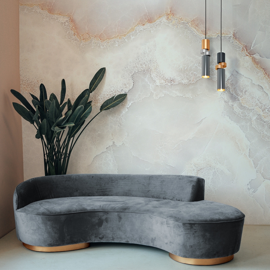 Maytoni MOD303PL-01CFL2 - Lustra ar auklu PALETTE 1xGU10/40W/230V pelēka/zelta