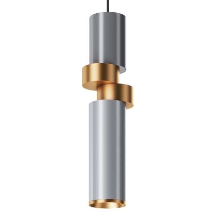 Maytoni MOD303PL-01CFL2 - Lustra ar auklu PALETTE 1xGU10/40W/230V pelēka/zelta