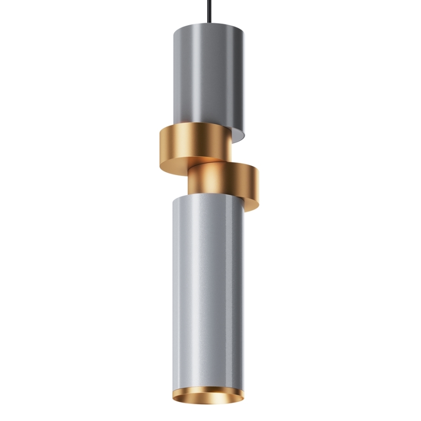 Maytoni MOD303PL-01CFL2 - Lustra ar auklu PALETTE 1xGU10/40W/230V pelēka/zelta
