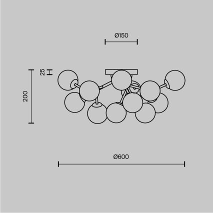 Maytoni MOD545CL-12BS - griestu gaismeklis DALLAS 12xG9/28W/230V, zelta
