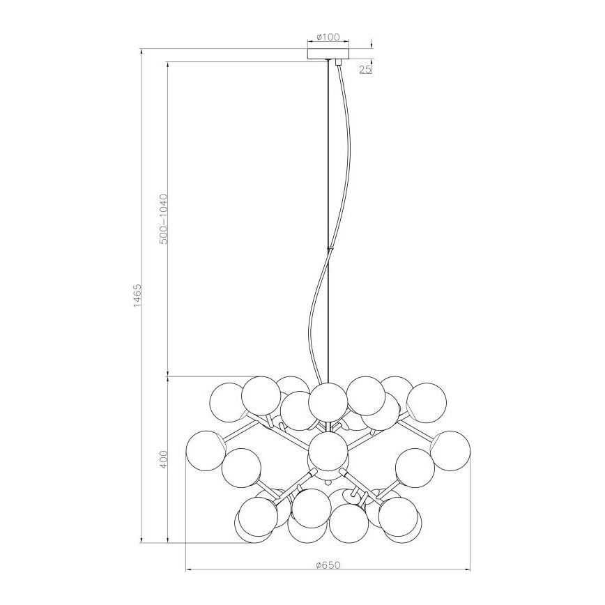 Maytoni MOD545PL-24B - Lustra ar auklu DALLAS 24xG9/28W/230V melna