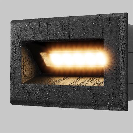 Maytoni O045SL-L3B3K - LED Iebūvējams āra lampa BOSCA LED/3W/230V 3000K IP65 melna