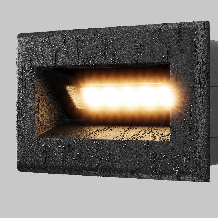 Maytoni O045SL-L3B3K - LED Iebūvējams āra lampa BOSCA LED/3W/230V 3000K IP65 melna