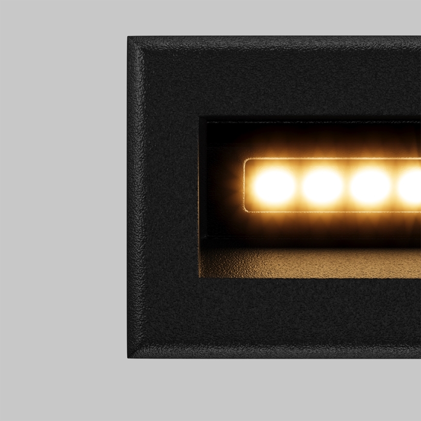 Maytoni O045SL-L3B3K - LED Iebūvējams āra lampa BOSCA LED/3W/230V 3000K IP65 melna