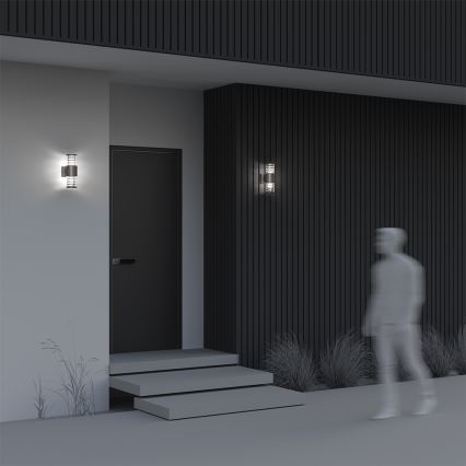 Maytoni O576WL-02GR - Āra sienas lampa BRONX 2xE27/60W/230V IP54 antracīta