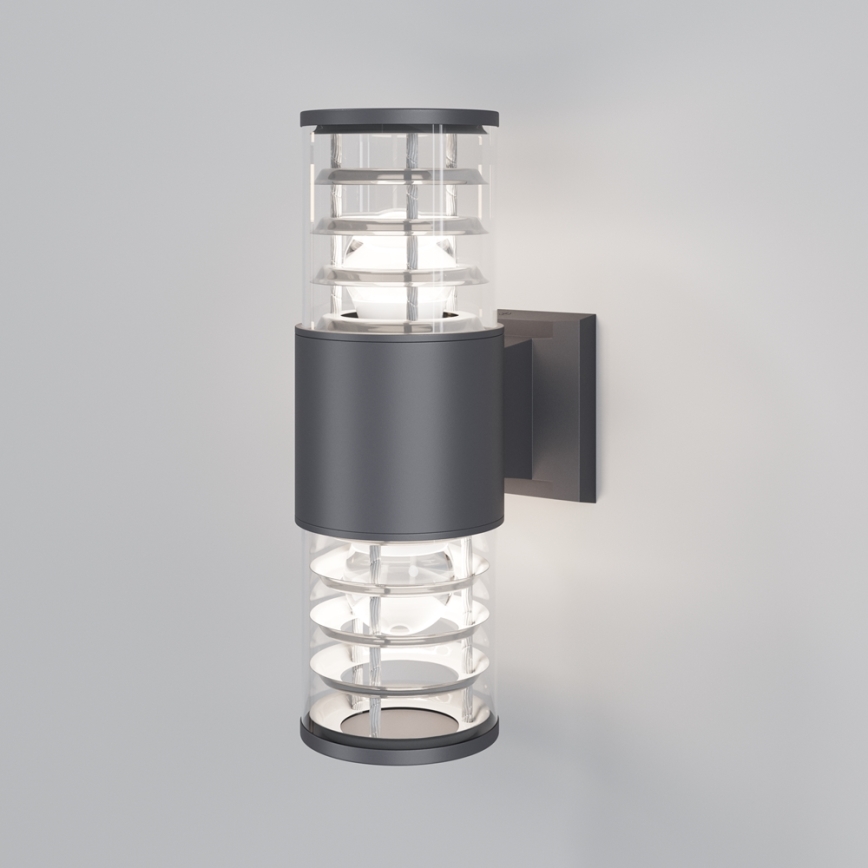 Maytoni O576WL-02GR - Āra sienas lampa BRONX 2xE27/60W/230V IP54 antracīta