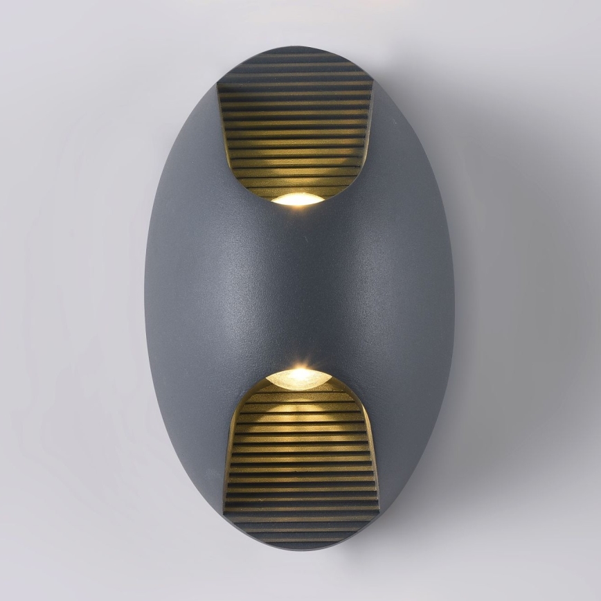 Maytoni O594WL-L6GR - LED Āra sienas lampa TIMES SQUARE LED/6W/230V IP65 antracīta