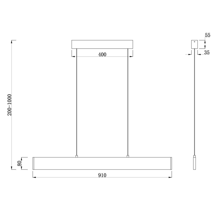 Maytoni P010PL-L23B4K - LED Lustra ar auklu STEP LED/23W/230V 4000K 91 cm melna