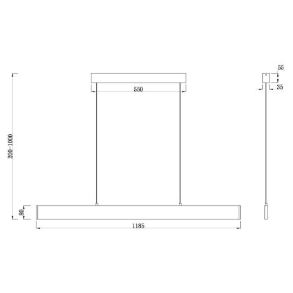 Maytoni P010PL-L30W4K - LED Lustra ar auklu STEP LED/30W/230V 4000K 118,5 cm balta