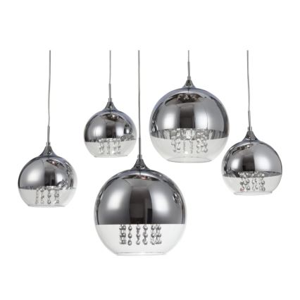 Maytoni P140-PL-170-5-N - Lustra ar auklu FERMI 5xE27/60W/230V spīdīgi hromēts