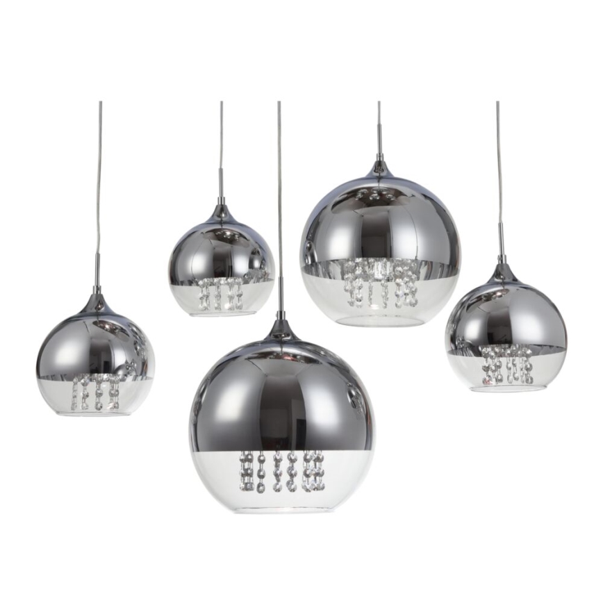 Maytoni P140-PL-170-5-N - Lustra ar auklu FERMI 5xE27/60W/230V spīdīgi hromēts