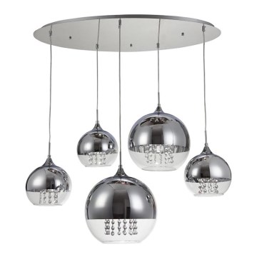 Maytoni P140-PL-170-5-N - Lustra ar auklu FERMI 5xE27/60W/230V spīdīgi hromēts