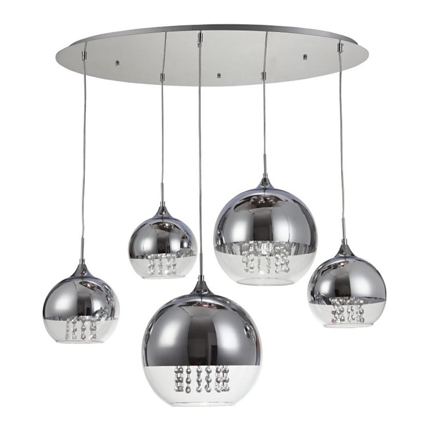 Maytoni P140-PL-170-5-N - Lustra ar auklu FERMI 5xE27/60W/230V spīdīgi hromēts