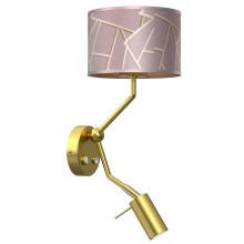 Maza sienas lampa ZIGGY 1xE27/40W/230V + 1xGU10/MR11/7W rozā/zelta