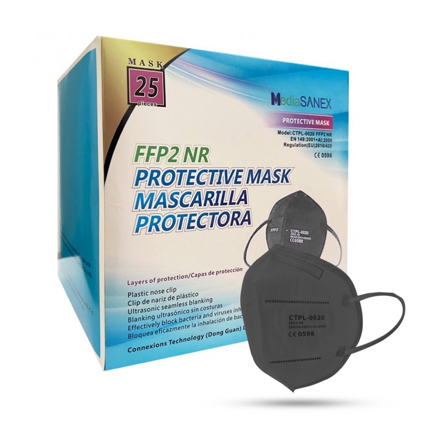 Media Sanex Respiratori FFP2 NR / KN95 Pelēki 50gab