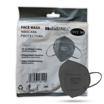 Media Sanex Respiratori FFP2 NR / KN95 Pelēki 50gab