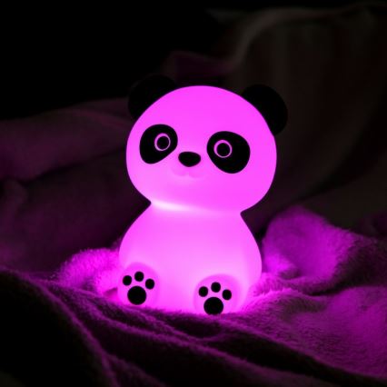 MegaLight - LED RGB Aptumšojama uzlādējams bērnu skārienvadāma lampa PADDY PANDA LED/5V