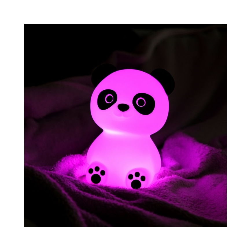 MegaLight - LED RGB Aptumšojama uzlādējams bērnu skārienvadāma lampa PADDY PANDA LED/5V