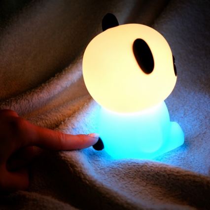 MegaLight - LED RGB Aptumšojama uzlādējams bērnu skārienvadāma lampa PADDY PANDA LED/5V