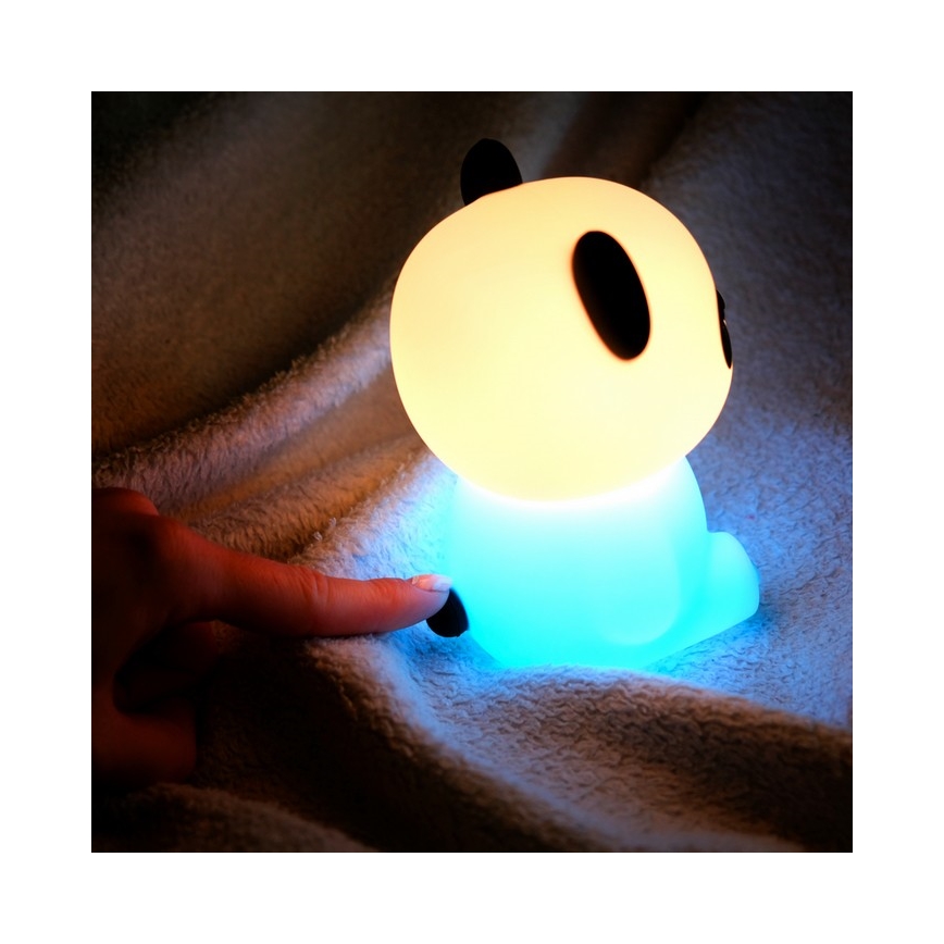 MegaLight - LED RGB Aptumšojama uzlādējams bērnu skārienvadāma lampa PADDY PANDA LED/5V