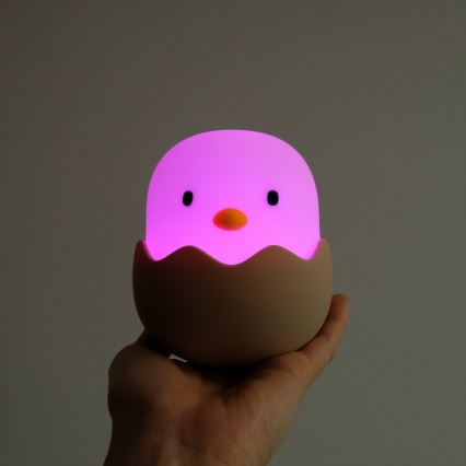 MegaLight - LED RGB Aptumšojama uzlādējama bērnu skārienvadāma lampa EGGY EGG LED/5V