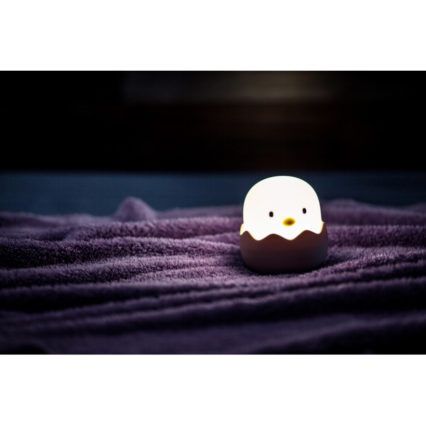 MegaLight - LED RGB Aptumšojama uzlādējama bērnu skārienvadāma lampa EGGY EGG LED/5V