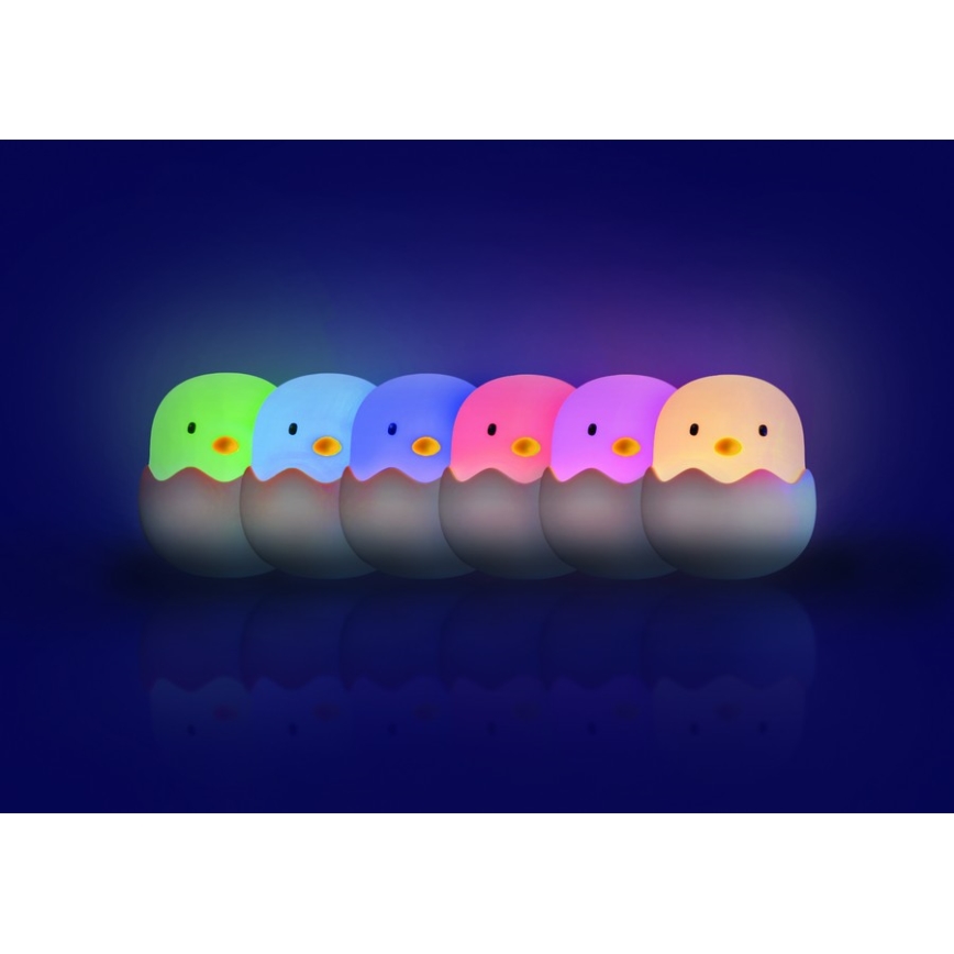 MegaLight - LED RGB Aptumšojama uzlādējama bērnu skārienvadāma lampa EGGY EGG LED/5V