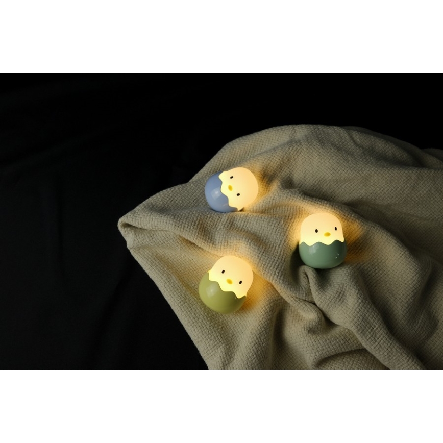 MegaLight - LED RGB Aptumšojama uzlādējama bērnu skārienvadāma lampa EGGY EGG LED/5V