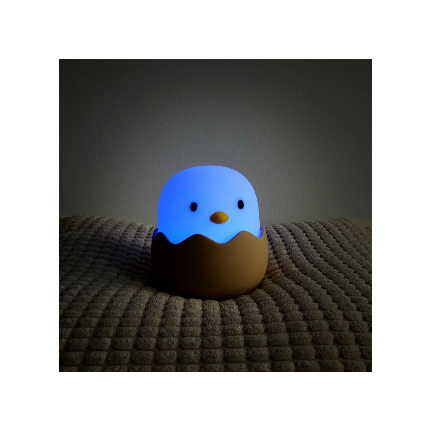 MegaLight - LED RGB Aptumšojama uzlādējama bērnu skārienvadāma lampa EGGY EGG LED/5V