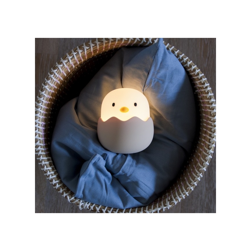 MegaLight - LED RGB Aptumšojama uzlādējama bērnu skārienvadāma lampa EGGY EGG LED/5V