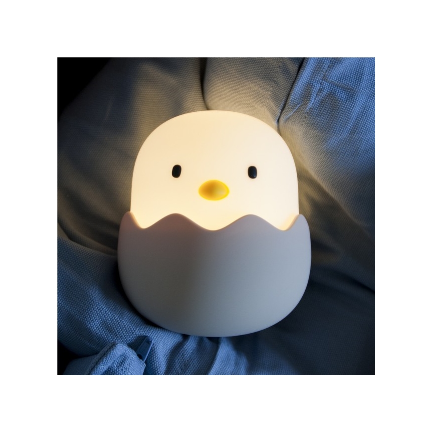 MegaLight - LED RGB Aptumšojama uzlādējama bērnu skārienvadāma lampa EGGY EGG LED/5V