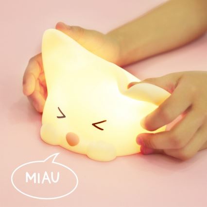 MegaLight - LED RGB Aptumšojama uzlādējams bērnu skārienvadāma lampa CATTY CAT LED/5V