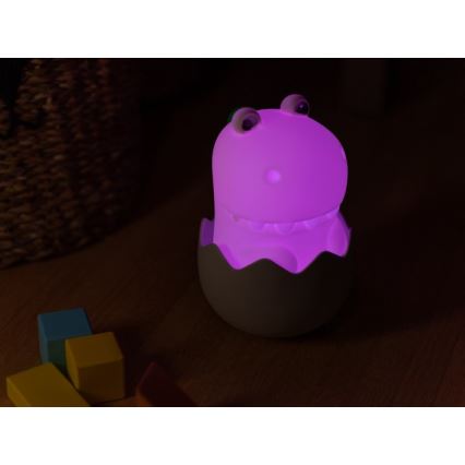 MegaLight - LED RGB Aptumšojama uzlādējams bērnu skārienvadāma lampa DIGGY DINO LED/5V