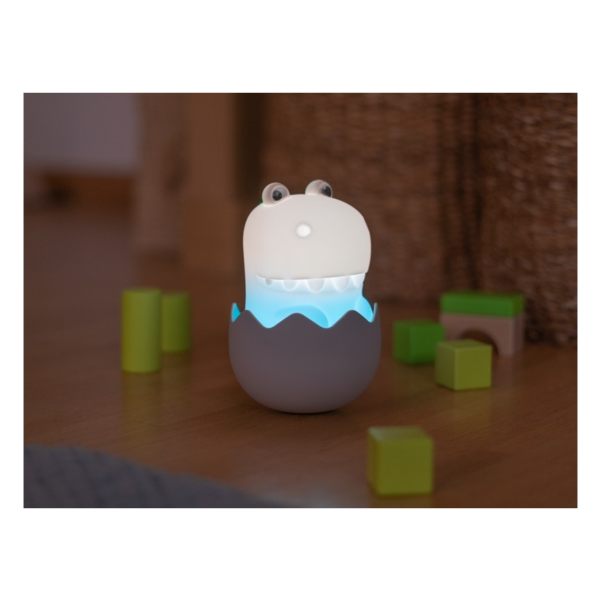 MegaLight - LED RGB Aptumšojama uzlādējams bērnu skārienvadāma lampa DIGGY DINO LED/5V
