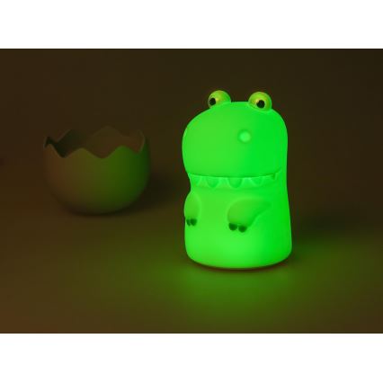 MegaLight - LED RGB Aptumšojama uzlādējams bērnu skārienvadāma lampa DIGGY DINO LED/5V
