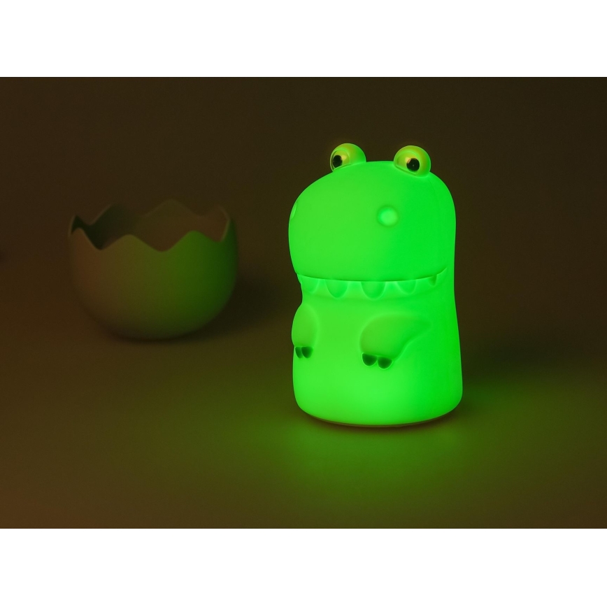 MegaLight - LED RGB Aptumšojama uzlādējams bērnu skārienvadāma lampa DIGGY DINO LED/5V
