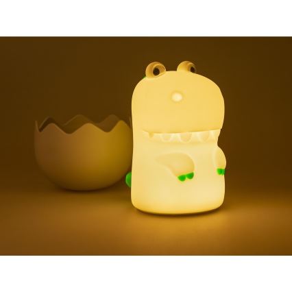 MegaLight - LED RGB Aptumšojama uzlādējams bērnu skārienvadāma lampa DIGGY DINO LED/5V