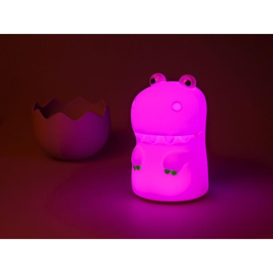 MegaLight - LED RGB Aptumšojama uzlādējams bērnu skārienvadāma lampa DIGGY DINO LED/5V
