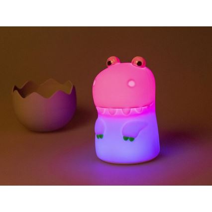 MegaLight - LED RGB Aptumšojama uzlādējams bērnu skārienvadāma lampa DIGGY DINO LED/5V