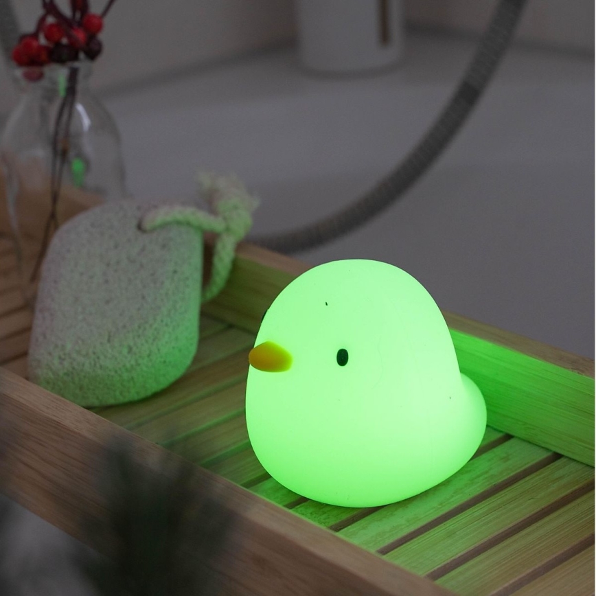 MegaLight - LED RGB Uzlādējama bērnu skārienvadāma vannas lampa SWIMMY DUCK LED/5V IP67